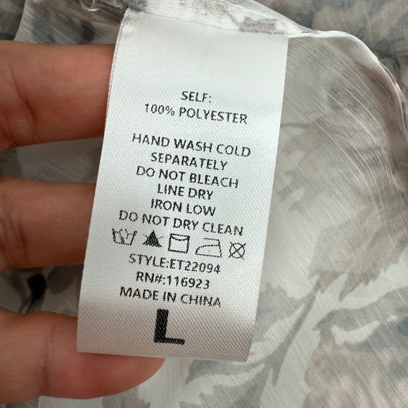 Easel Dress Women Large NEW Gray Floral Sheer Fairy Coquette Maxi Cover Up - Picture 10 of 14